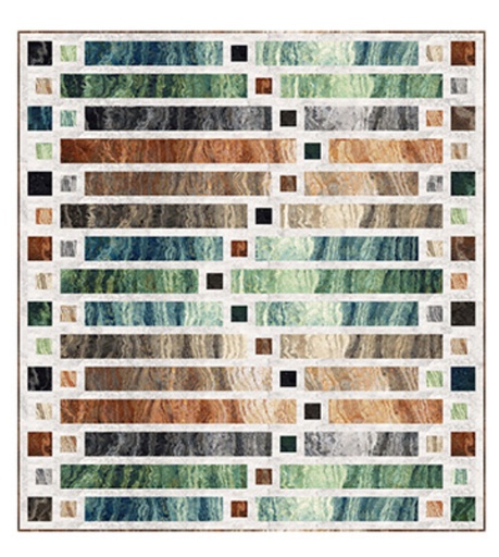 [174187] Staggered Strips Stonehenge Ombre Quilt Kit