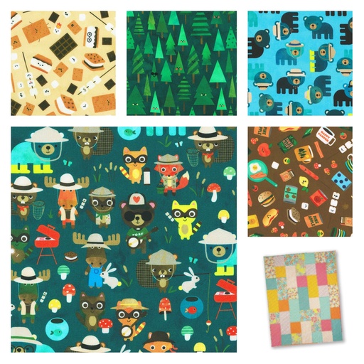 [174359] Bubblegum Campground Critters Quilt Kit