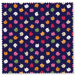 [174762] Cats and Flowers 610334 Navy