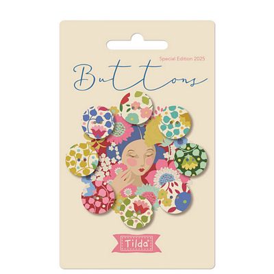 [175406] Tilda Wallflower Buttons TIL400070 Red/Green