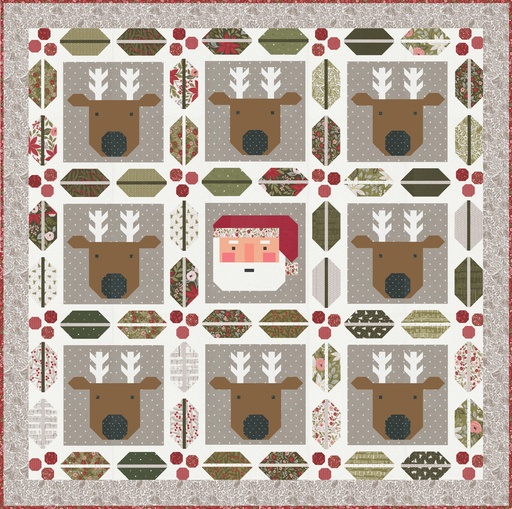 [175690] Christmas Crew Berry & Pine Quilt Kit