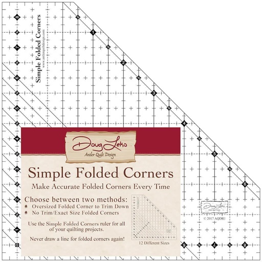 [144093] Antler Quilt Design Simple Folded Corners Ruler AQDR1