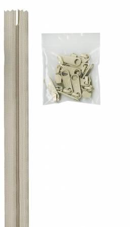 [133460] 4 yds #4.5 Zipper Chain 16 Pulls ZIPYD-130 Natural