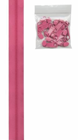 [151351] 4 Yards #4.5 Zipper Chain 16 Pulls ZIPYD-252 Raspberry