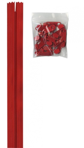 [133465] 4 Yards #4.5 Zipper Chain 16 Pulls ZIPYD-260 Atom Red