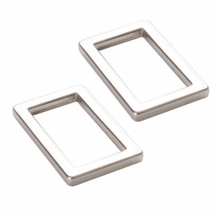 [162943] By Annie Rectangle Ring Flat 1" Nickel Set of Two HAR1RRNTWO