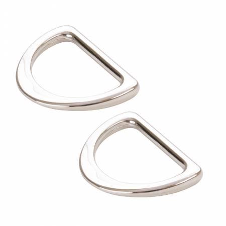 [162942] ByAnnie D Ring Flat 1" Nickel Set of 2 HAR1DRNTWO