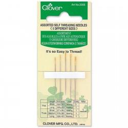 [134073] Clover Self Threading Needles Assorted Sizes, 5ct CLO2006