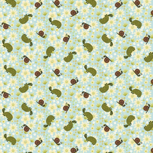 [165597] Contempo Studio Into the Woods Digital Print Turtle & Snail 13302 80 Sky