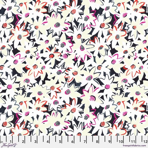 [162082] FreeSpirit Fabrics Fresh Picked by Sarah Campbell Sketch Book Daisies PWSH002.White