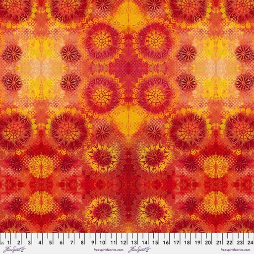 [165350] FreeSpirit Fabrics Happy Blooms by Sue Penn Sunburst PWSP051.Flame