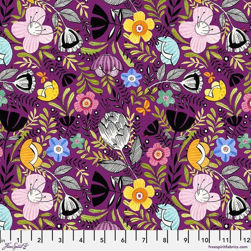 [165420] FreeSpirit Fabrics Here Kitty Kitty by Cori Dantini Joy PWCD051.XPurple