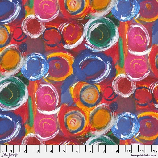 [165063] FreeSpirit Fabrics Spirit Winds by George Mendoza Painted Bubbles PWGM008.Red