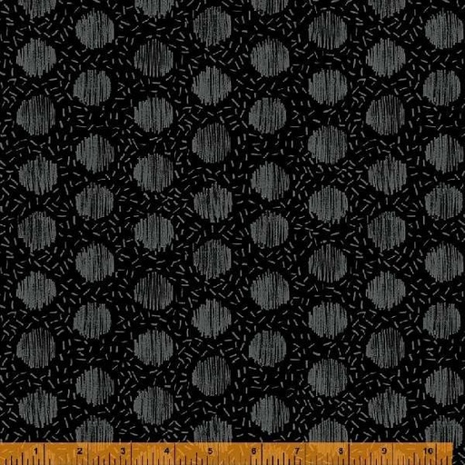 [166222] Windham Fabrics Makers Collage by Natalie Barnes Chicken Scratch 50812B-2 Black