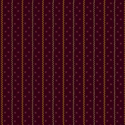 [166188] Henry Glass & Co. Scraps of Kindness by Kim Diehl Sprigged Stripe Q 672 55 Eggplant