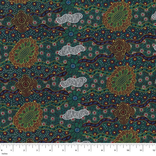 [157710] M & S Textiles Australia Lillup Dreaming by Karen Bird LDRG Green