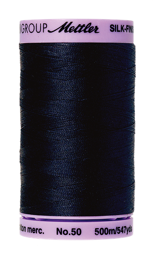 [105680] Mettler Silk Finish 50 wt Cotton Thread 547 Yds 9104-0827 Dark Blue