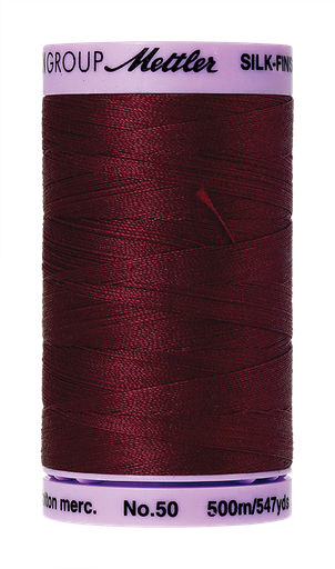 [119349] Mettler Silk Finish 50 wt Cotton Thread 547 Yds 9104-0918 Cranberry