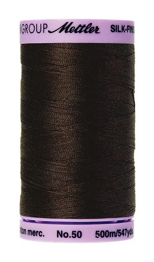 [135633] Mettler Silk Finish 50 wt Cotton Thread 547 Yds 9104-1002 Very Dark Brown