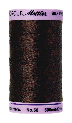 [109160] Mettler Silk Finish 50 wt Cotton Thread 547 Yds 9104-1382 Black Peppercorn