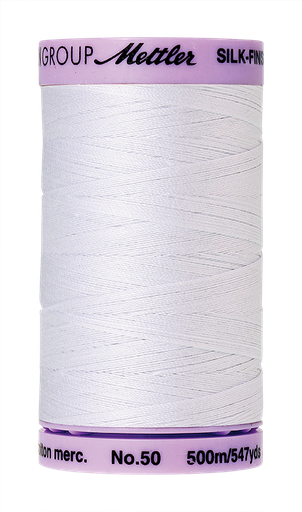 [136397] Mettler Silk Finish 50 wt Cotton Thread 547 Yds 9104-2000 White