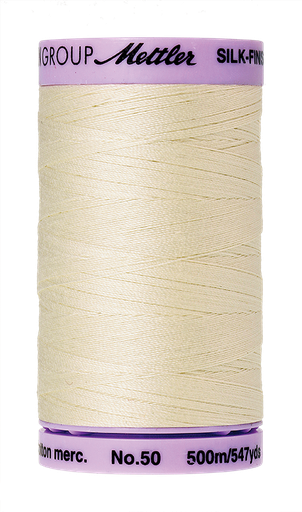 [102987] Mettler Silk Finish 50 wt Cotton Thread 547 Yds 9104-3612 Antique White