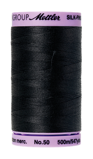 [101585] Mettler Silk Finish 50 wt Cotton Thread 547 Yds 9104-4000 Black