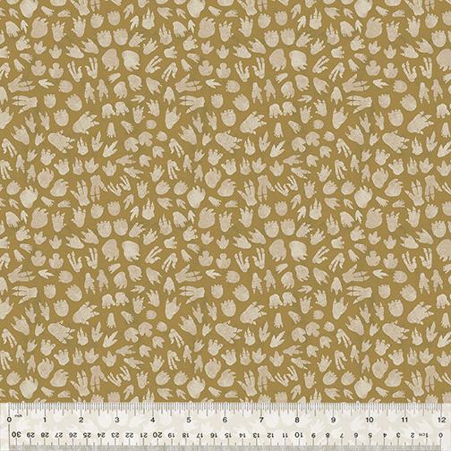 [167171] Windham Fabrics Age of the Dinosaurs Digital Print by Katherine Quinn Tracks 53560D 11 Tan