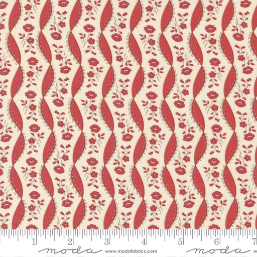 [165947] Moda Fabrics La Grande Soiree by French General Versaille Stripes 13926 20 Pearl Faded Red