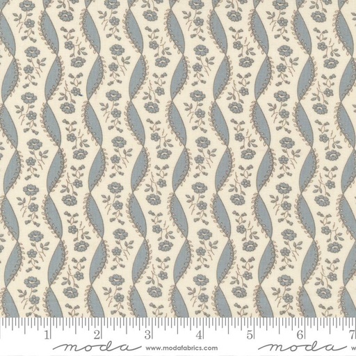 [165948] Moda Fabrics La Grande Soiree by French General Versaille Stripes 13926 22 Pearl Ciel Blue