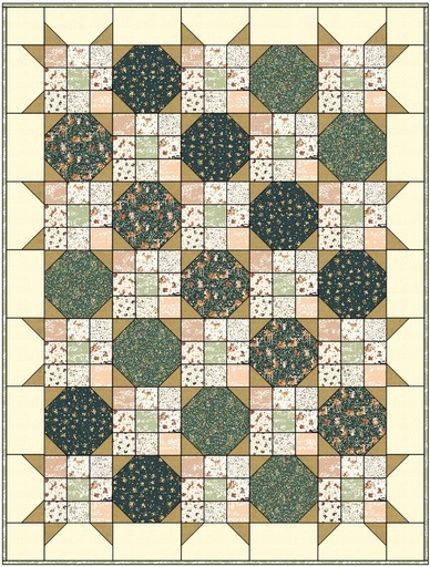 [158879] Nine Patch Stars - Little Fawn Quilt Kit