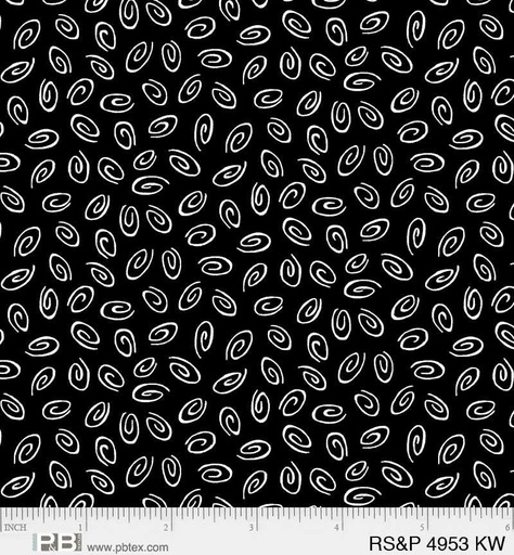 [166459] P&B Textiles Ramblings Salt & Pepper Tossed Swirls RSPE 4953 KW Black