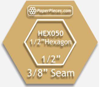 [141147] Paper Pieces 1/2" Hexagon Template HEX050-038